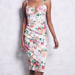 NWT Free People Bodycon White and Floral Dress